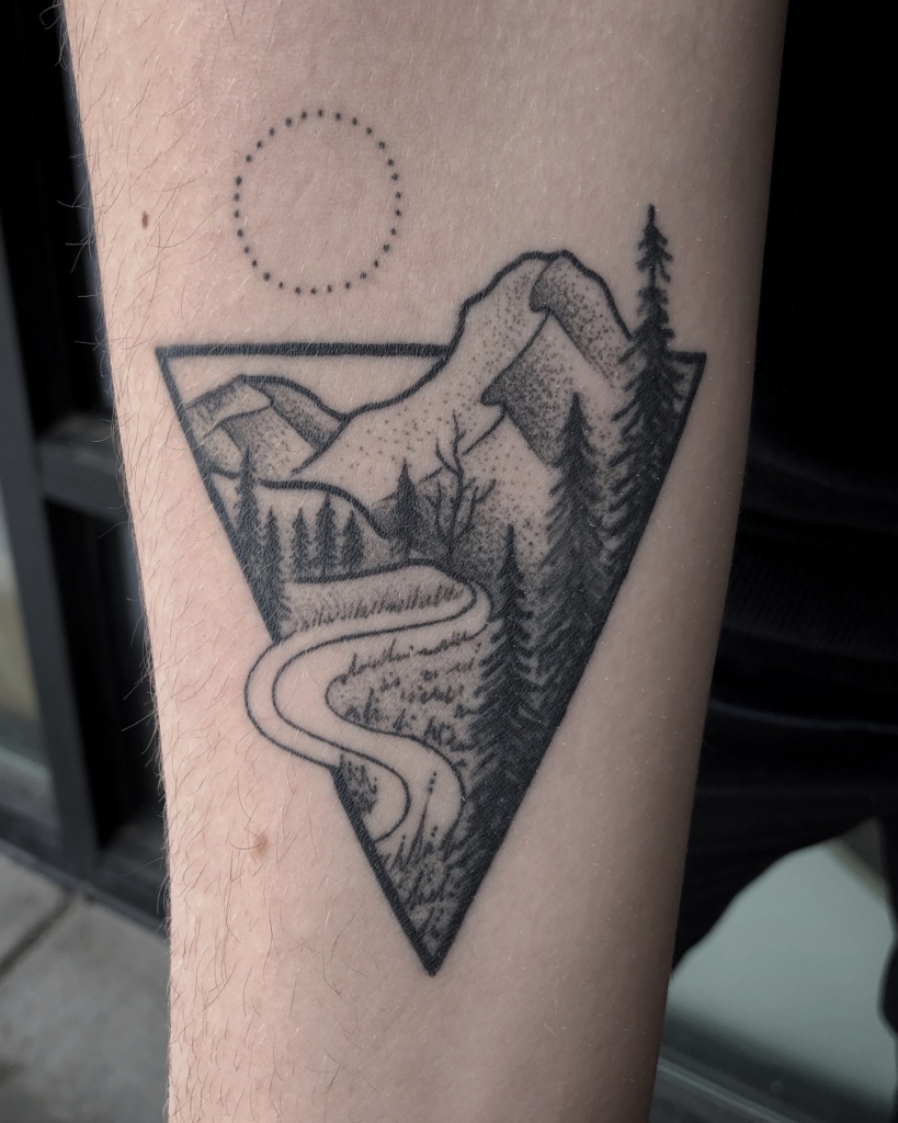 mountain flower tattoo